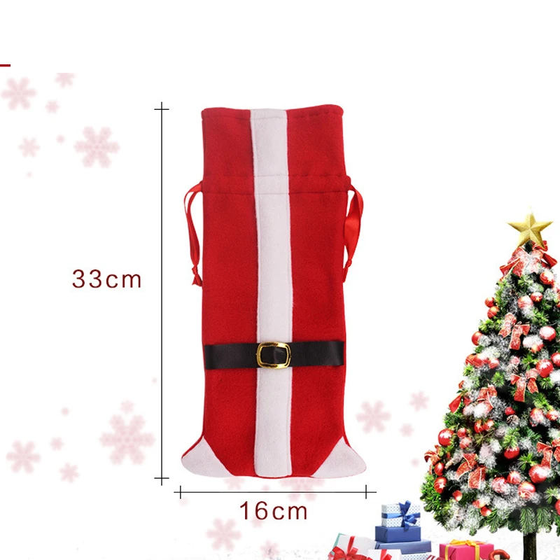 Christmas Wine Bottle Decor Set Santa Claus Snowman Deer Bottle Cover Clothes Kitchen Decoration for New Year Xmas Dinner Party