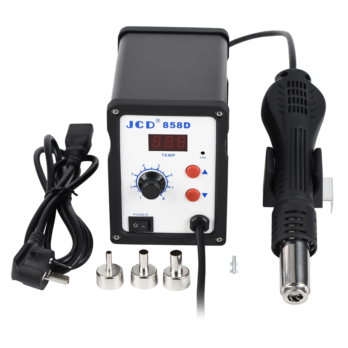 

JCD Hot Air Gun 858D Electrical Micro Rework Soldering Station LCD Digital Display Heating Soldering Home Welding Repair Tools