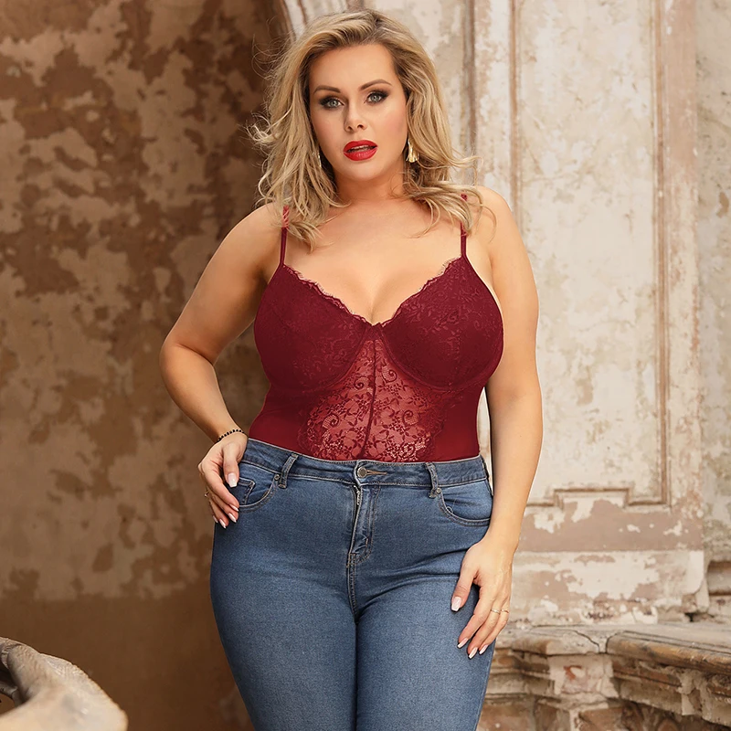 Comeonlover Women's Lace Bodysuit 