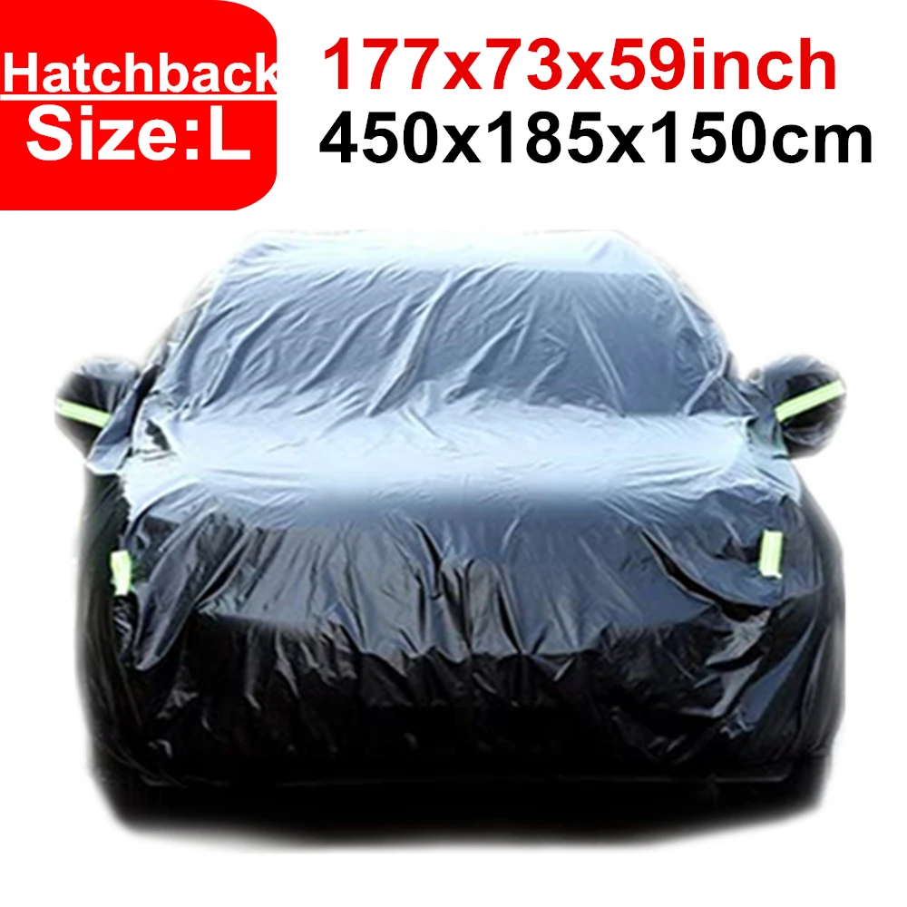 

450cm 177inch 420D Rain Proof Waterproof Car Covers Hatchback Protector Sun UV Snow Dust For Audi A3 Alfa Romeo Giulietta BMW