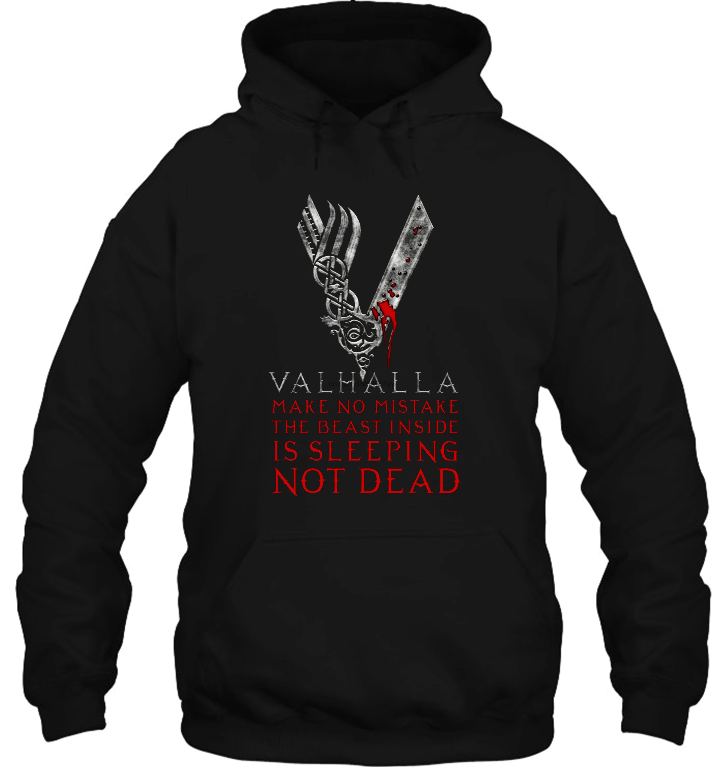 Мужская толстовка Valhalla эмблема викингов Прямая поставка крутая негабаритная мужская женская уличная одежда