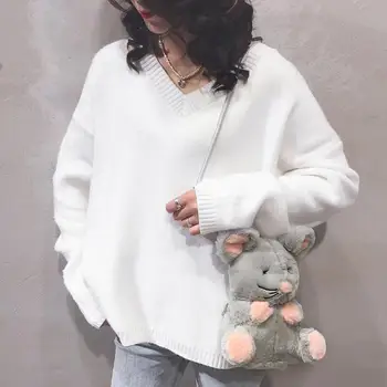 

2020 Cartoon Hot Style Cute Little Mouse Plush Shoulder Bag Cute Animal CrossBody Bag For Children's Birthday Gift Women Bags