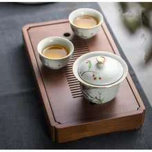 

Bamboo tea tray tea table water pallet rectangle bamboo drawer small plate Japanese style household dry