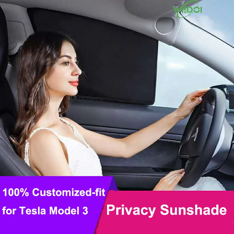 

Custom Sunshade Car Side Window Privacy Sun Shade for Tesla Model 3 Sunshade 100% Custom-Fit Car Shading Front Windshied