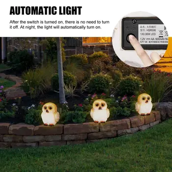 

Solar Night Lights Lovely Lamp Animal Decoration Garden Light Lawn Light Garden Light Owl Light Home Garden Decoration Lights