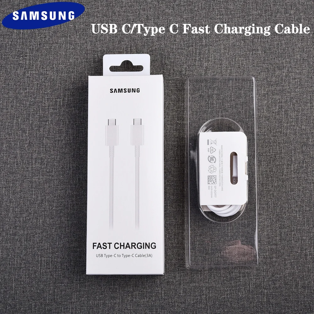 Оригинальный Samsung USB Type C к кабель для Note 10 S20 Plus 3 1 Быстрая зарядка двойной тип Line