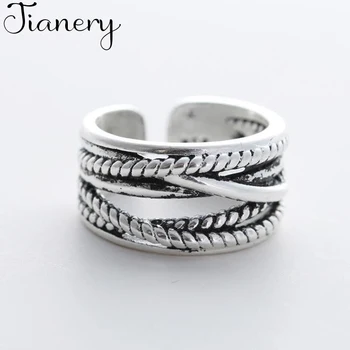 

JIANERY Fashion Trendy Silver Color Multi-layer Rings For Women Vintage Large Finger Rings Girls Christmas Gifts