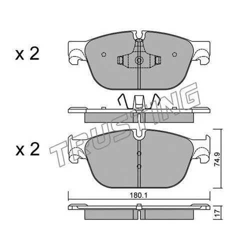 К-т торм. колодок Fr без датч. PSA C5, DS4/5, 308 TRUSTING 871.0