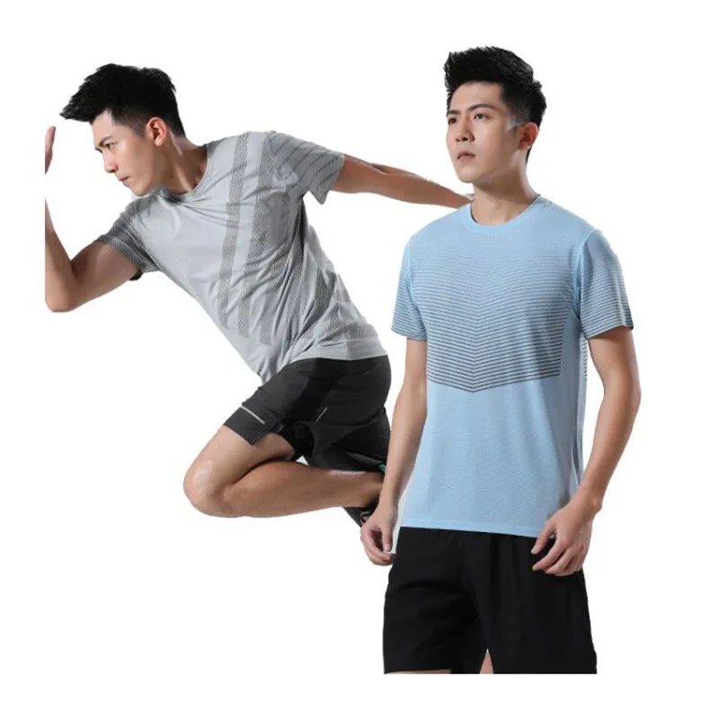 Man Gym Shirts New Running Bodybuilding O Neck Tshirt Traning Compression Shorts Sleeves Quick Dry Print Sports |