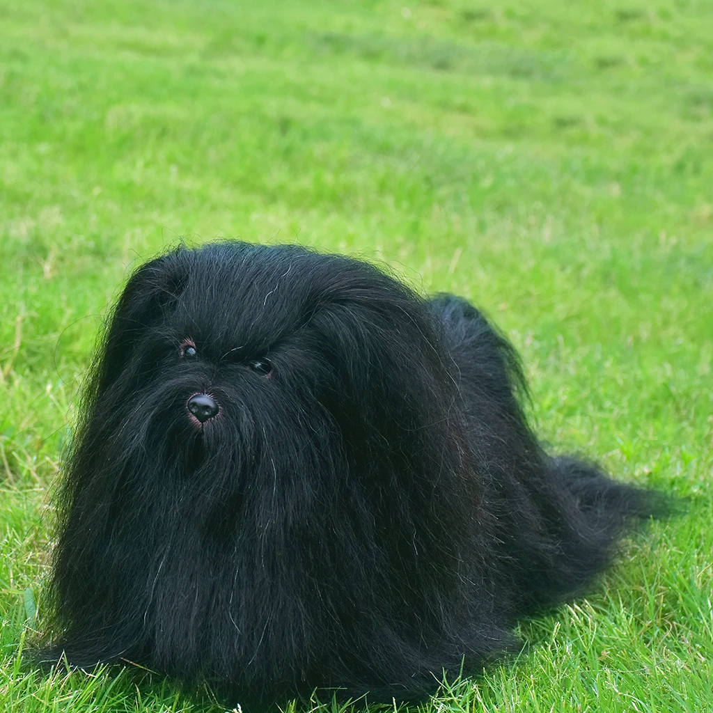 Black PVC Dog Mannequin For Hair Grooming Plush Puppy Model Dog For Pet Shop
