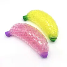 Perles colorées en forme de banane, 2 couleurs, colle douce TPR, jouets de décompression, pincement, musique, pressage, 1 pièce