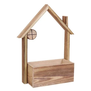 

Wall-mounted Cottage Fleshy Flower Pot Wooden Wall hanging Plant pot Artificial