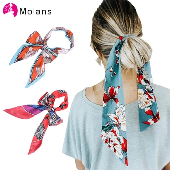 

Molans 2020 New Spring Hair Ponytail Holder Scrunchies Boho Printing Hair Accessories Women Scarf Tie Hairband Ribbon Headwear