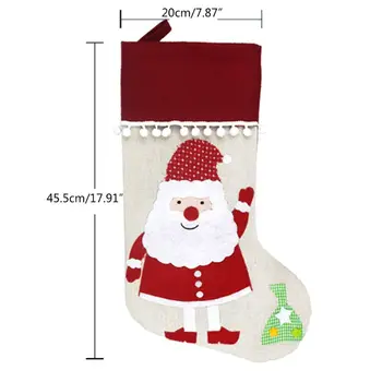 

Christmas Stockings Sock Santa Snowman Tree Decorations Candy Gift Bag Xmas Tree M0XD