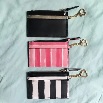 

Leather Card Holder for Women Key Chain Bag Small Coin Wallets Female Organzier Mini Credit Card Case Zipper Coin Bags