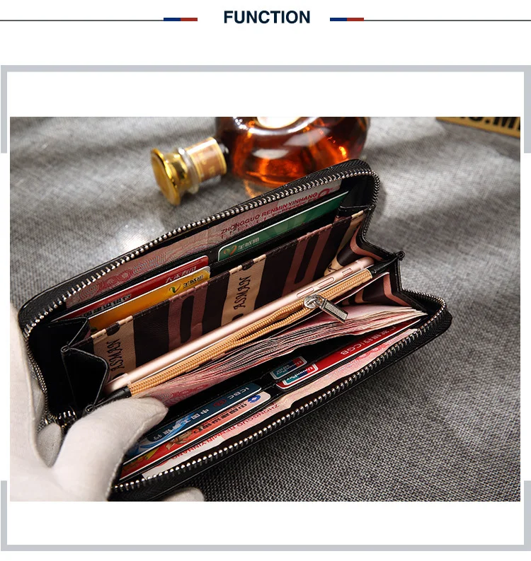 Мужские кошельки, бизнес кошелек с карманом для монет, Длинный кошелек на молнии, повседневный клатч, кошелек Lozenge, держатель для карт, Винтажный Мужской кошелек