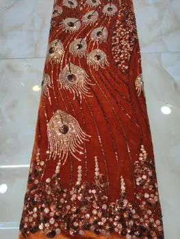 

2020 Latest african sequins lace fabric top quality YYZ78873 french Net Sequin Lace Fabric for party dress