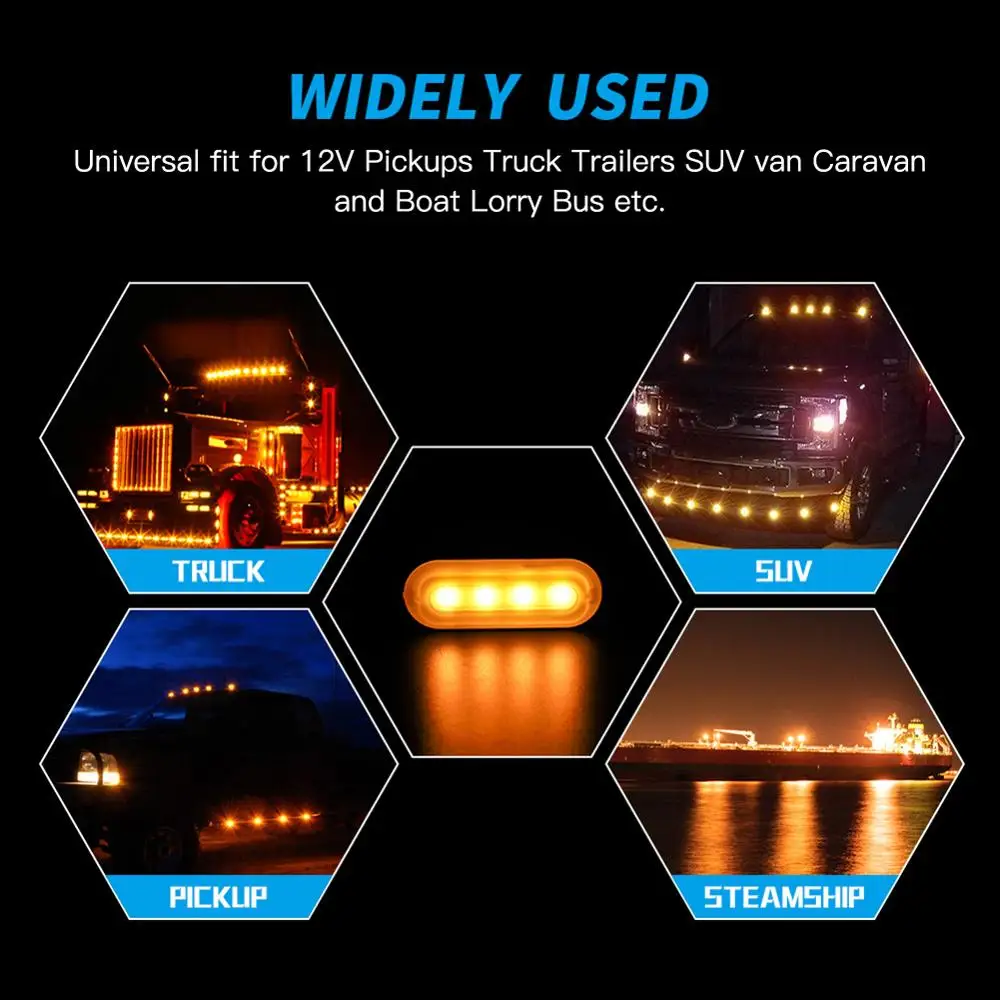 

Hot Selling 12V Amber LED Bar Trolley Truck Emergency Light with Fog Light Super Bright Protective Pad Light
