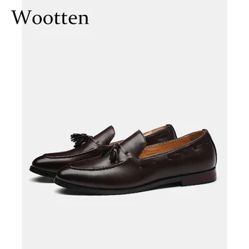 

Plus Size 37-48 Loafers men slip on elgant leather designer Social fashion luxury autumn footwear mocassin men casual shoes