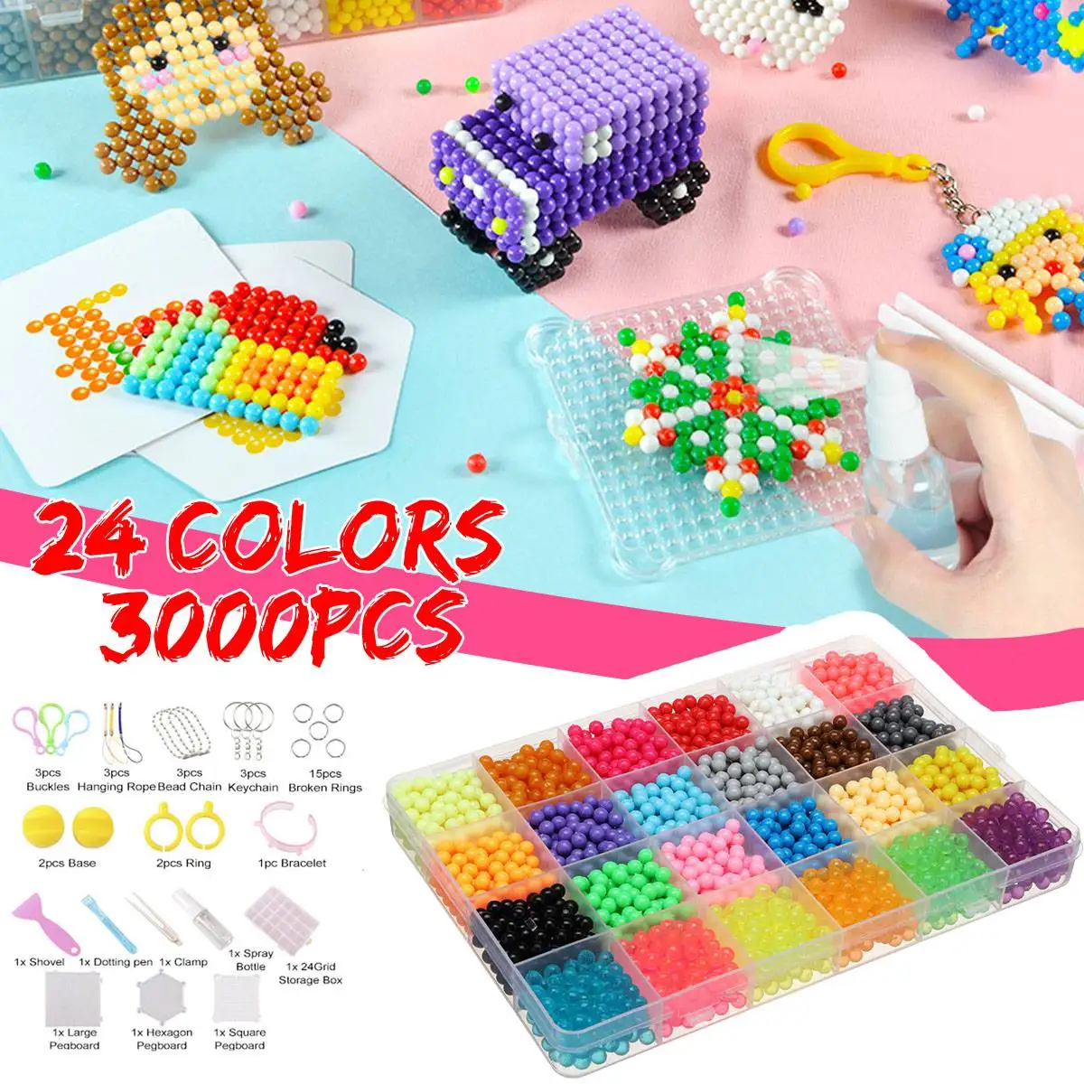 

1Set DIY Handmade Gift Colorful Water Sticky Beads Refill Magic Art Crafts Round Foam Water Beads Compatible Beados Bottle Decor