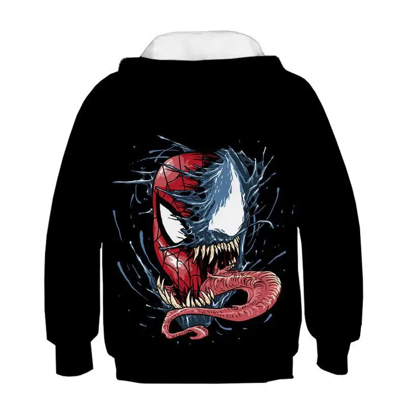 Толстовка с объемным принтом Marvel Symbiosis venom для мальчиков и девочек, забавный стиль, толстовка г., Детская Новейшая модная толстовка с капюшоном с 3d принтом