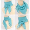 65*65cm Summer Fashion Chiffon Solid Color Scarf Ladies Head Neck Square Scarf Shawls Female Hair Ties Bands Neckerchief Shawls 3