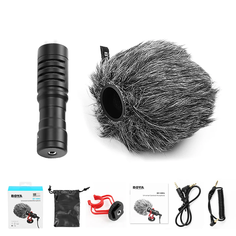 BOYA BY-MM1 Video Record Microphone For DSLR Camera Smartphone Osmo Pocket Youtube Vlogging Mic for iPhone Android DSLR Gimbal