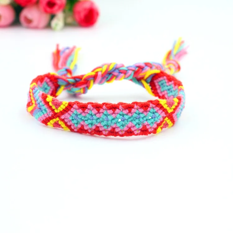 Economici CDC Handmade Del Tessuto Intrecciato Stringa Braccialetti di Corda per Le Donne Dell annata Del Cotone Dell involucro di Fascino Etnico Boho Bracciali