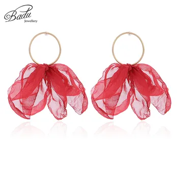 

Badu Bohemia Yarn Flower Earrings Girl Cute Romantic Fashion Jewelry Gift For Girlfriend Commemorative Colorful Earrings