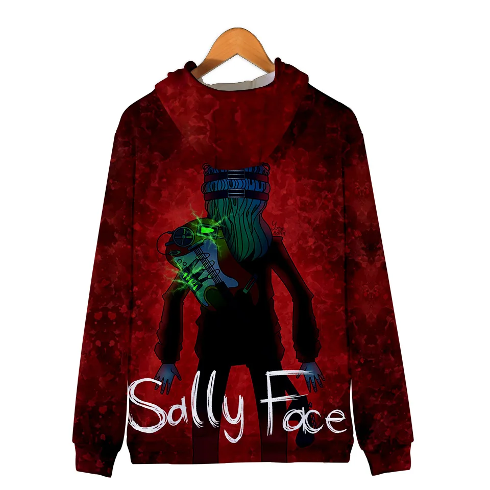 Женские повседневные толстовки с капюшоном Sally Face с 3D принтом, Женская толстовка с длинным рукавом Harajuku, куртка на молнии, толстовки, большие размеры