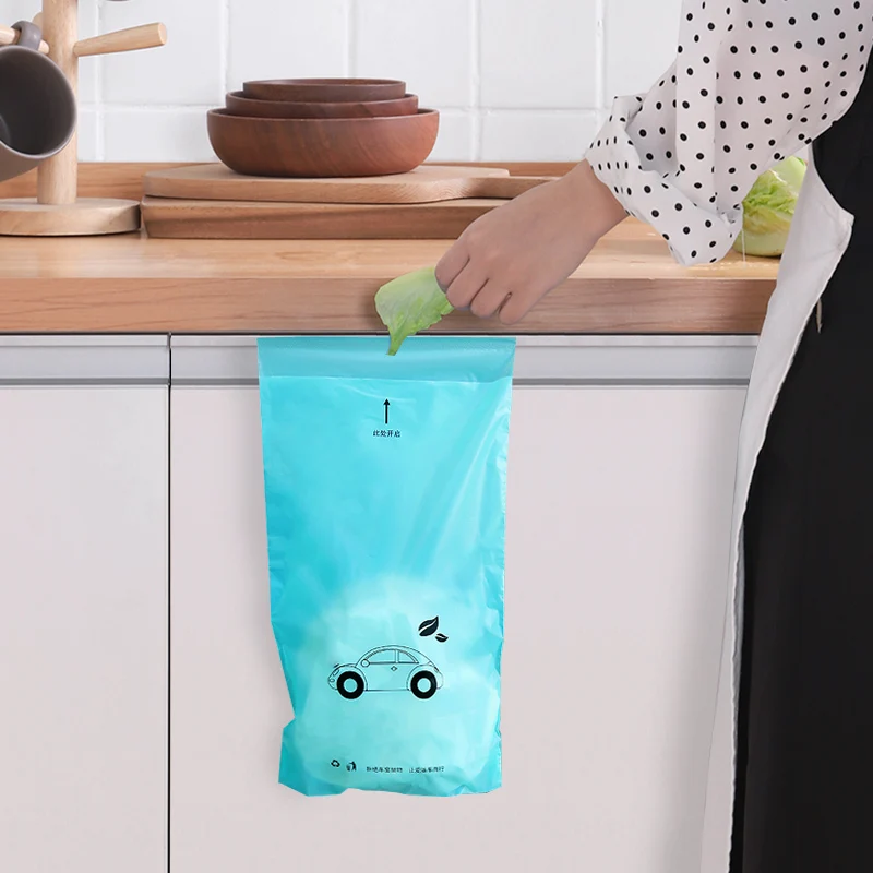 Bolsa de basura autoadhesiva desechable para coche, soporte de basura Biodegradable, bolsa de almacenamiento para coche, oficina y cocina, 50 Uds.