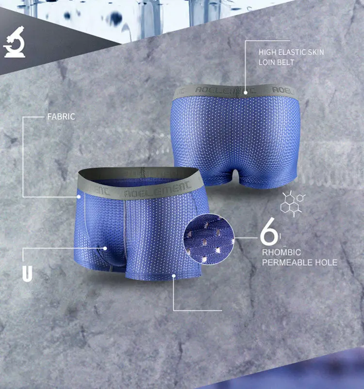 Новинка, 3 штуки, Xiaomi Mijia ice silk, нижнее белье, дышащая сетка, удобные, ультра-тонкие, полупрозрачные, мужские трусы, крутые сексуальные трусики