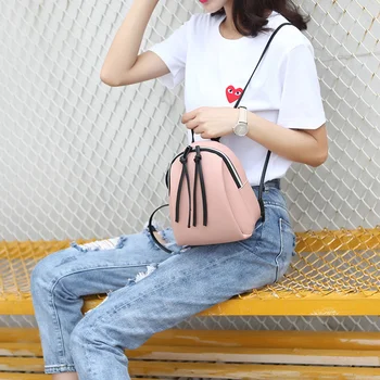 

Big Capacity Women Backpack Fashion Small Backpack Ladies Shoulder Crossbody Bag Soft PU Leather Female Mini Bolsa