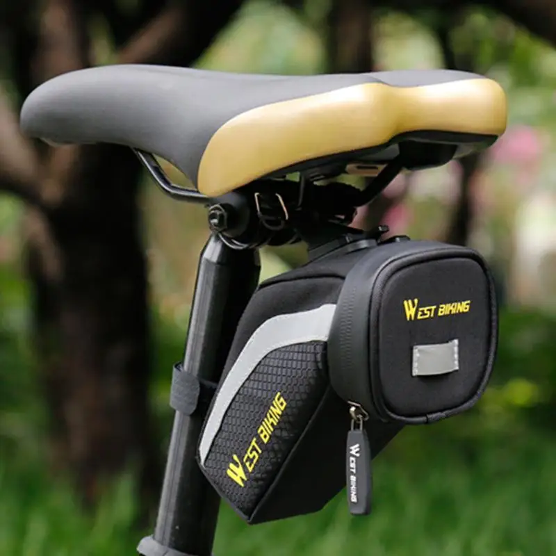 WEST BIKING прочная нейлоновая высоковместительная велосипедная Светоотражающая сумка MTB велосипедное седло задняя Подседельный штырь сумка велосипедное снаряжение