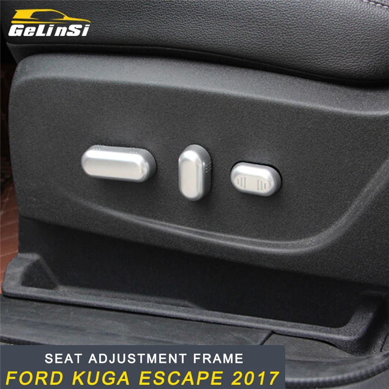 

GELINSI Seat Adjustment Frame Cover Trim Frame Sticker Interior Accessories for Ford KUGA Escape 2017 2018