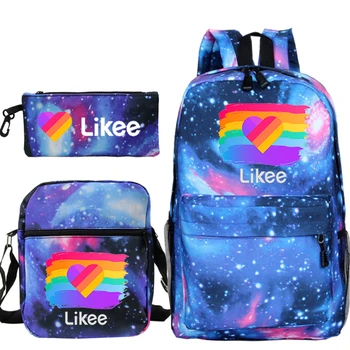 

LIKEE Backpack for Girls Likee Video App 3 PCS/set School Bags for Teenage Girls Russia Bookbag Back Pack Sac Casual Mochila