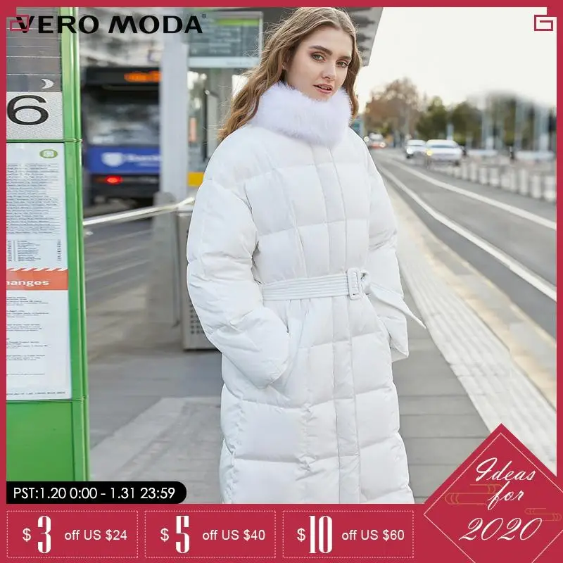 

Vero Moda winter detachable collar white duck down jacket | 319412516