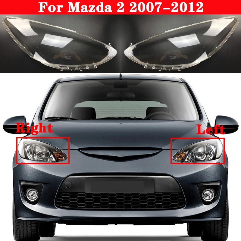 

Car Front Headlight Cover For Mazda 2 2007-2012 Auto Headlamp Lampshade Lampcover Head Lamp light Covers glass Lens Shell