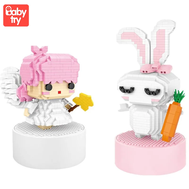 

LOZ Mini Building Blocks Educational Juguetes LOVE Rabbit Angel LOZ Music Box Girls Toys for Valentine Xmas Birthday Girl Gifts