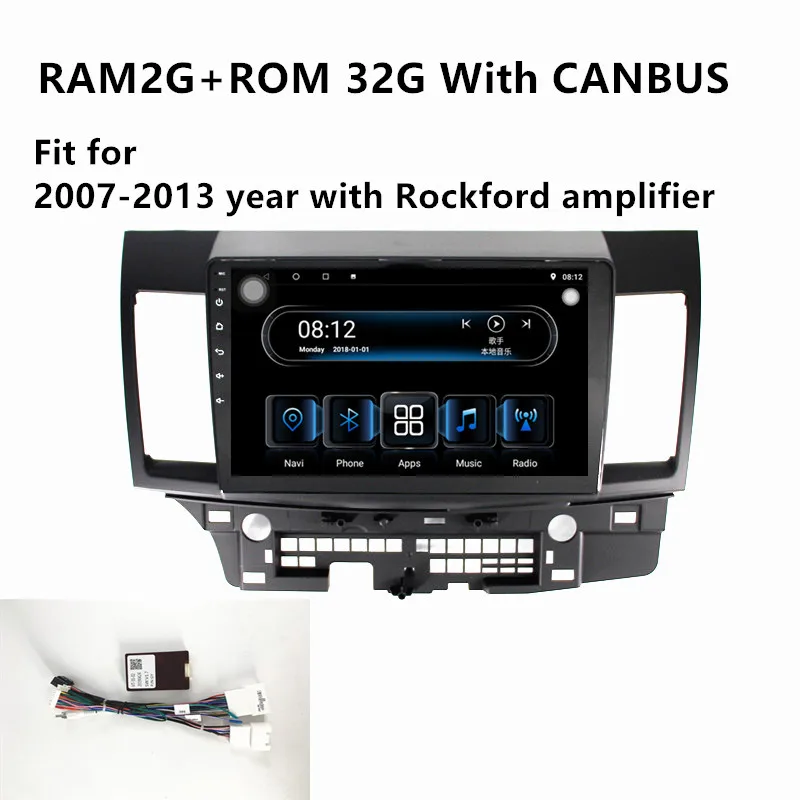 Excellent IPS Car GPS radio 8Core 4G+32G Android8.1 Multimedia Player for Mitsubishi Lancer 2007-2018 with radio BT stereo FM WIFI 6