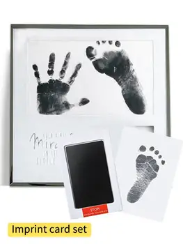 

Large Baby Disposable Wash Pad Non-Toxic Baby Footprints Handprint Kit Family Souvenir Baby Shower Gift Imprint Card Set family