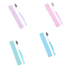 10 шт./компл. Семья экологически чистый бамбуковый уголь Тонкий зубная щетка с мягкой щетиной Пластик ручка с посылка для чувствительных десен траве