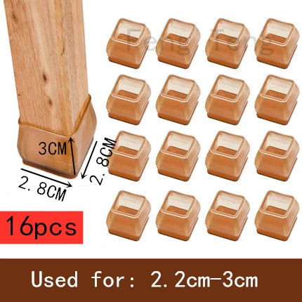 16pcs New Anti-slip Silicone Floor Protectors Chair Leg Caps Feet Pads Legs for furniture plugs chair feet protector Cover home E