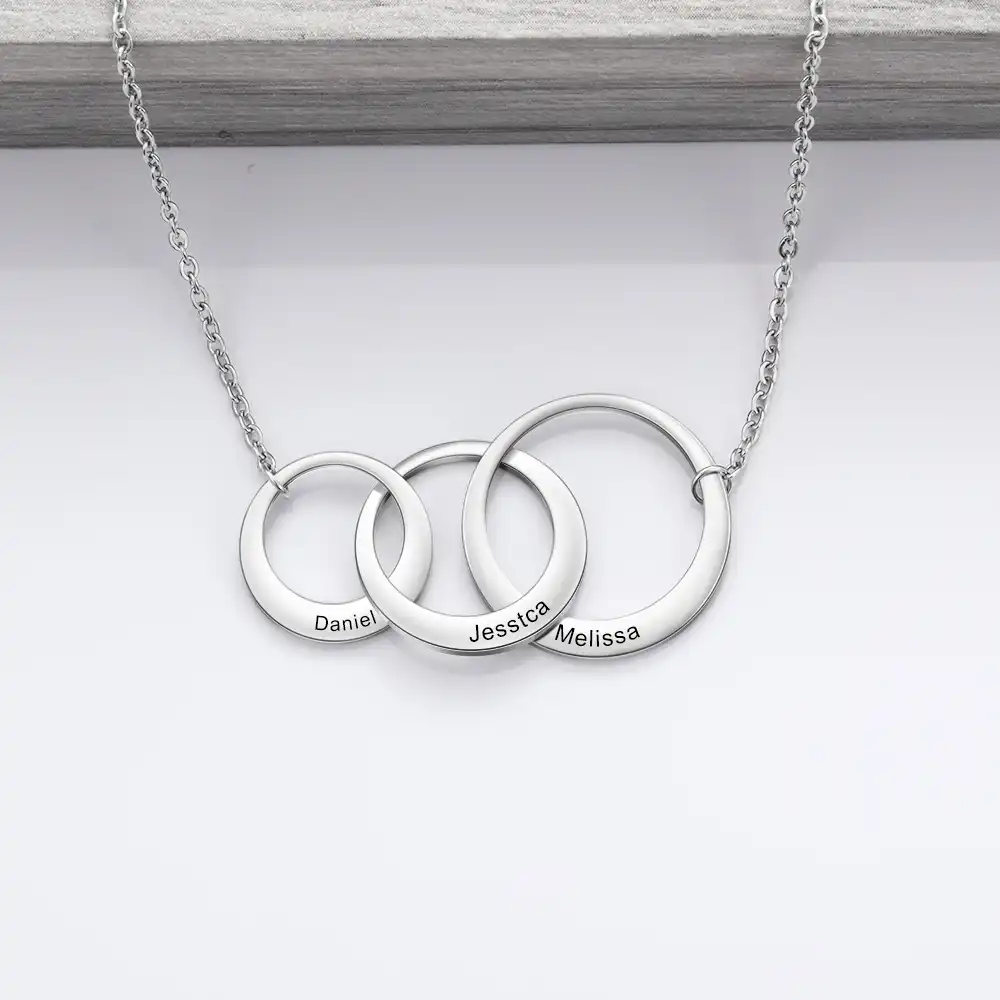 3 Circle Name Necklace Clearance, 52 
