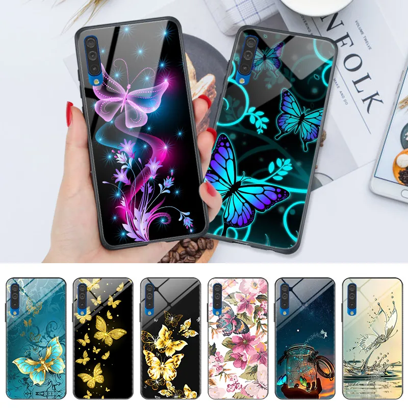 Чехол-бабочка для Samsung A6 Plus 2018 задняя крышка телефона Galaxy A50 A70 A40 A30 A20 A10 A7 A9 A8 A5 2017 A3