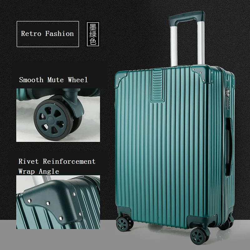 Чемодан Эдисона для путешествий, чемодан для мужчин и женщин, 20-26 дюймов, чемодан на колесиках для девушек, винтажный чемодан mala de viagem - Цвет: Зеленый