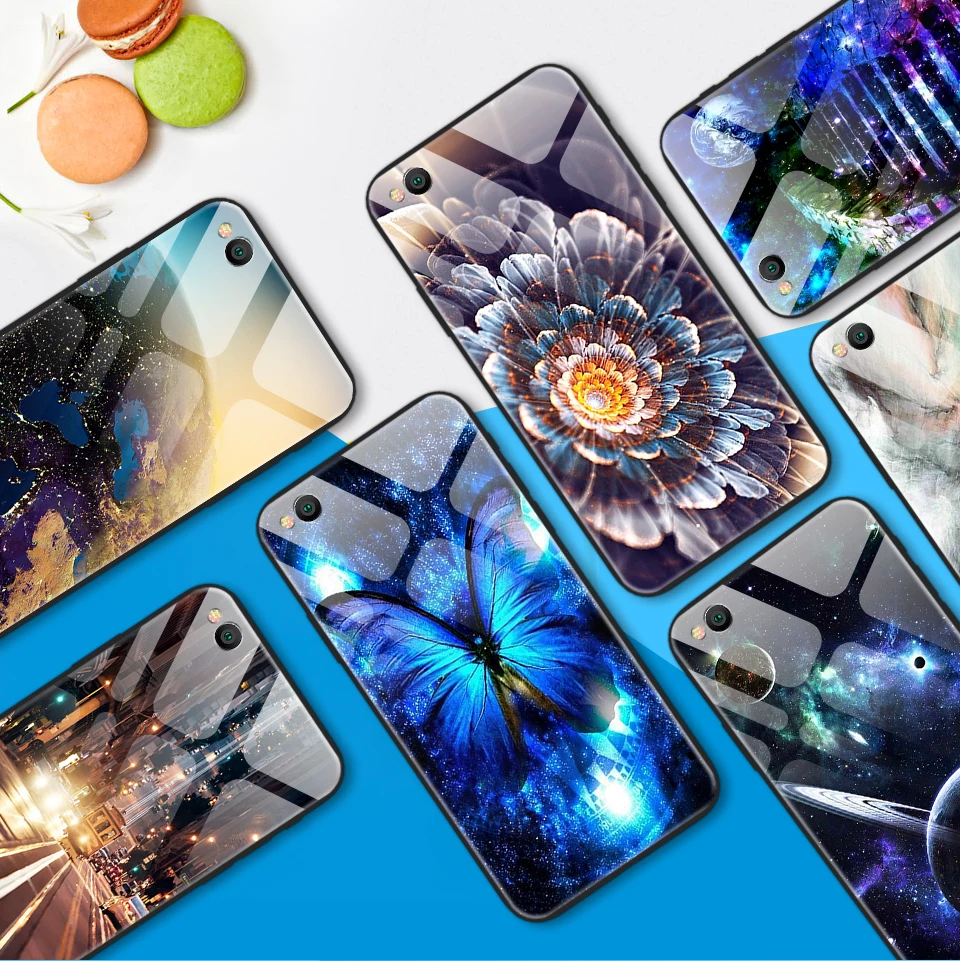 Для Xiaomi Redmi S2/Y2 ударопрочный чехол для телефона из закаленного стекла для Redmi Go полная защита Мягкий силиконовый Край Твердые чехлы