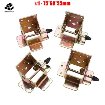 

MTGATHER 4Pcs Iron Locking Folding Table Chair Leg Brackets Self Lock Furniture Extension Hinge Bracket Hardware NEW