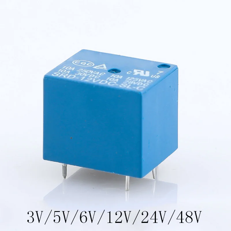 3 шт./лот SRD-05VDC-SL-A SRD-12VDC-SL-A SRD-24VDC-SL-A SRD-48VDC-SL-A DC-SL-A 3V 5V 6V 12V 24V 48V 10A 250VAC 4PIN T73 реле