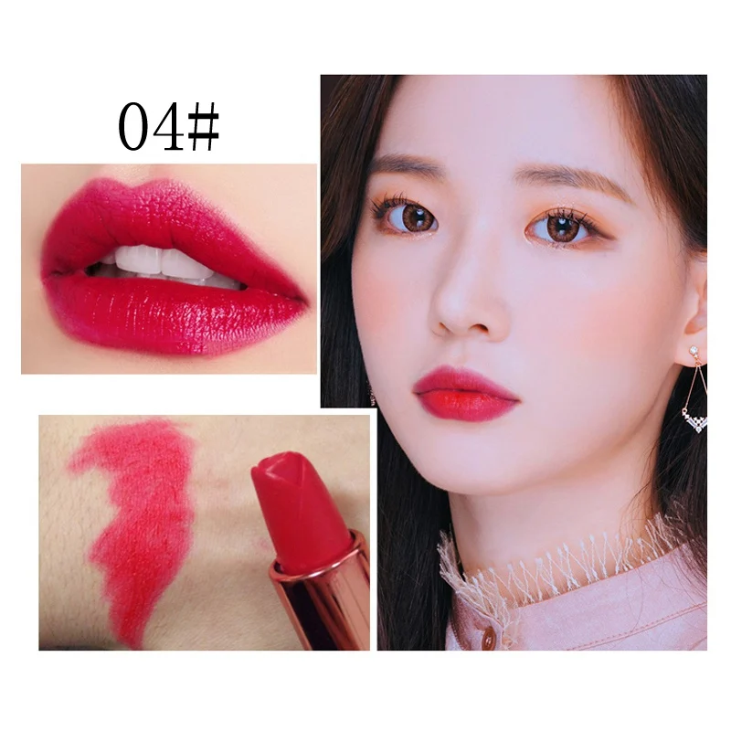 Be A Confident Woman Flower Shape Matte Lipstick Makeup Lips Smooth Moisturizer Nourishing Lipstick Make up Lip Stick Cosmetics - Цвет: 4